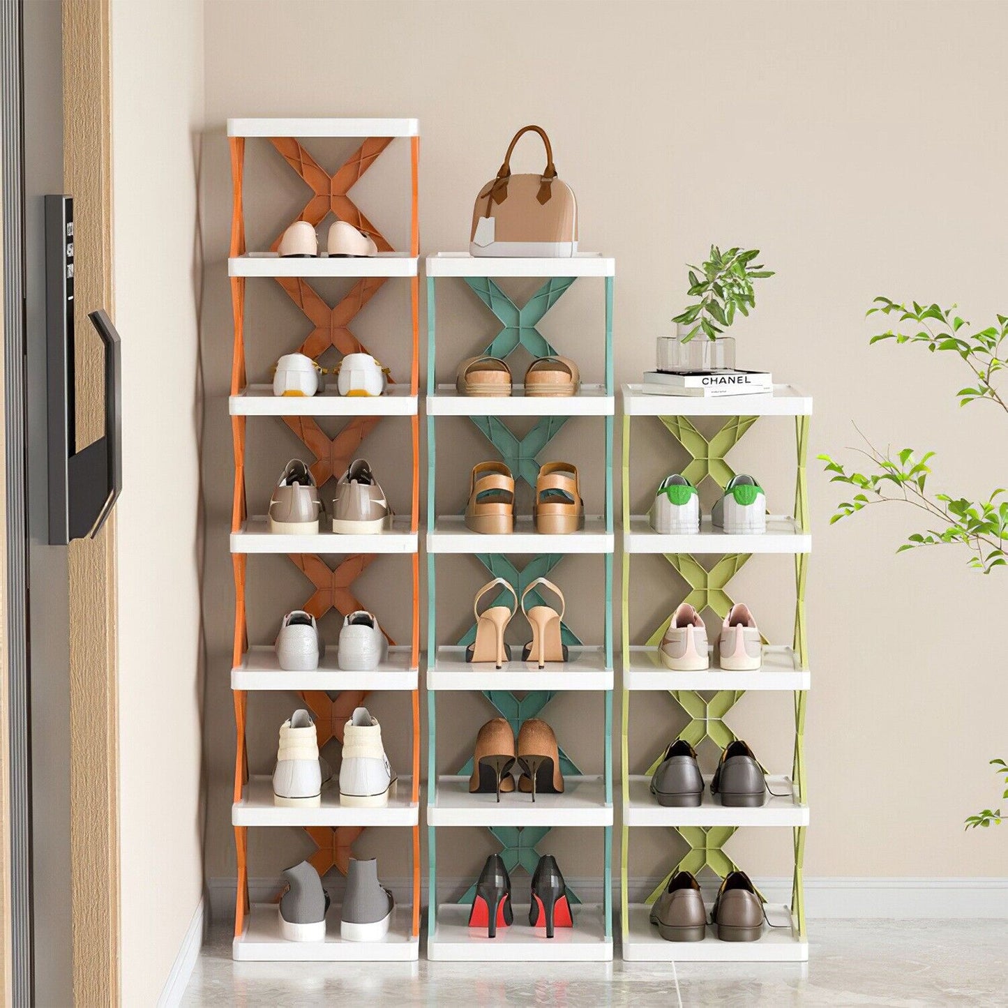 9-Tier Space-Saving Shoe Rack Organizer - Narrow Adjustable DIY Shoe Shelf for Entryway, Closet, or Bedroom, Easy Tool-Free Assembly, Modern Design