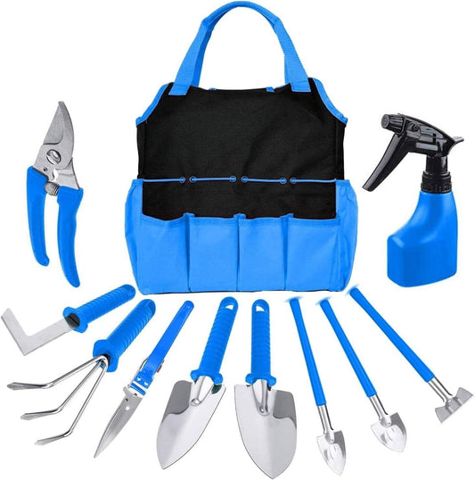 Gardening Tools Set of 10 - Complete Garden Tool Kit for Indoors & Outdoors