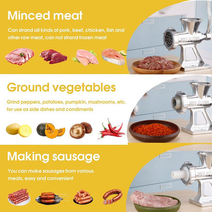 Heavy Duty Meat Grinder Mincer Stuffer Manual Sausage Filler Sauce Maker Machine