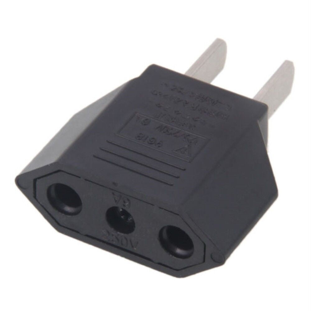 Euro to US or US to Euro Converter Plug Adapter Travel Black