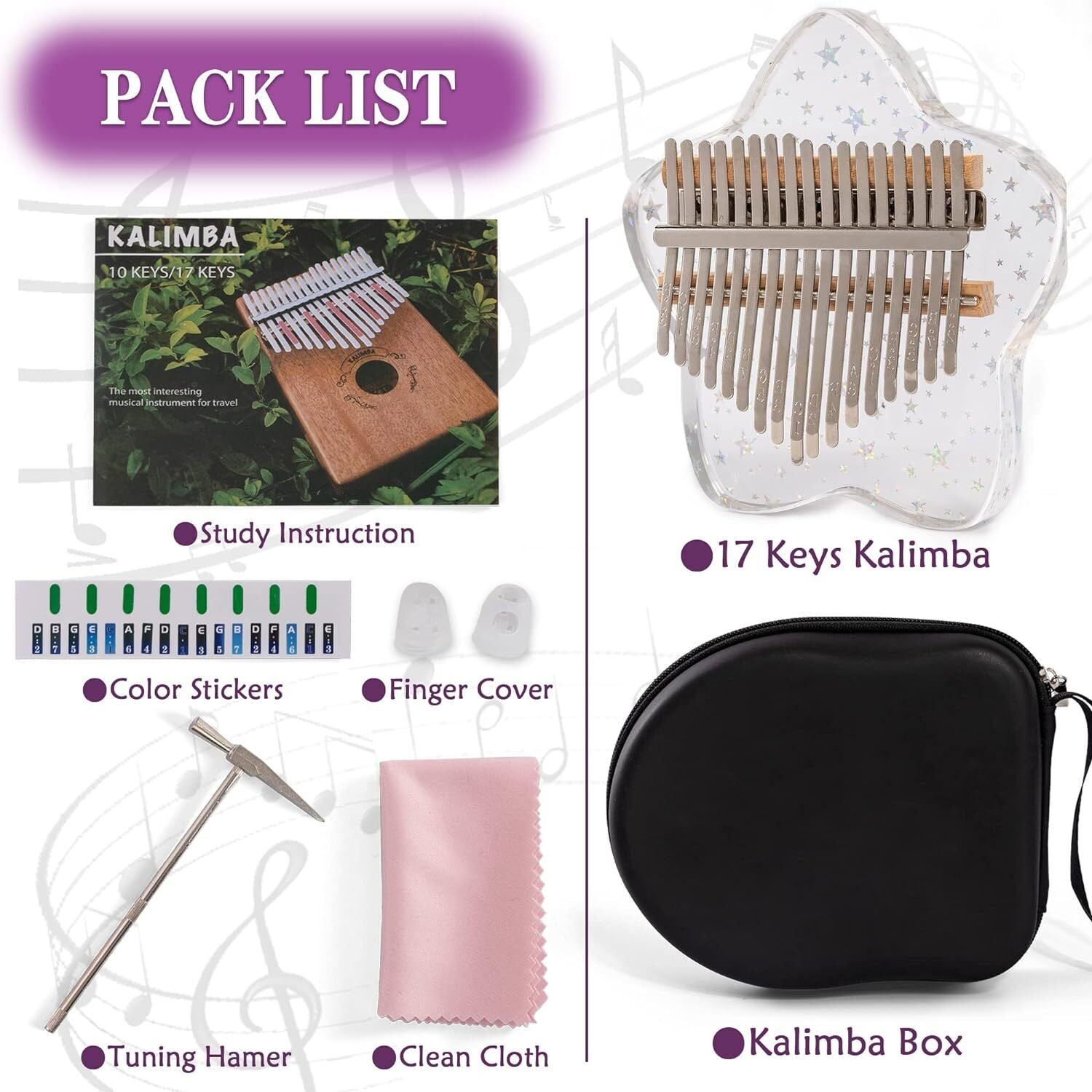 17-Key Kalimba Thumb Piano – Easy-to-Play Mbira for Beginners, Adults & Kids | Relaxing Aesthetic Gift Idea