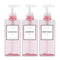 Shampoo Bottles Pink Shampoo and Conditioner 16.9Oz Set of 3 Pink Clear Empty with Pump Dispenser