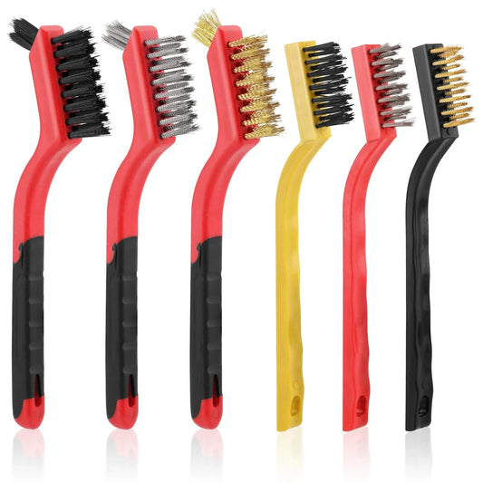 6 Pcs Wire Brushes Set Stainless Steel/Brass/Ny