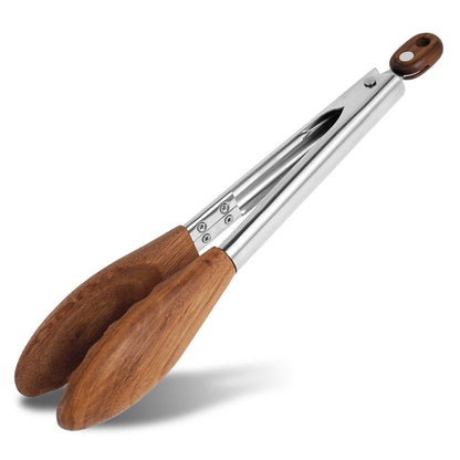 Walnut Wood Kitchen Tongs Food Serving Grill Multi Purpose Cooking Tongs