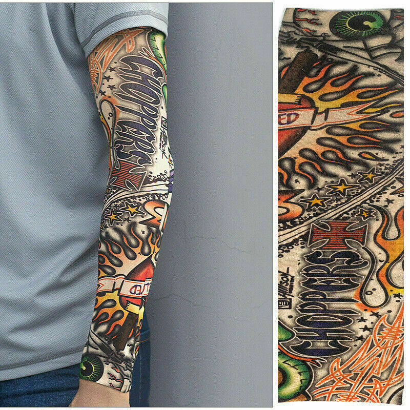 10/12PC Tattoo Cooling Arm Sleeves Cover Basketball Golf Sport UV Sun Protection