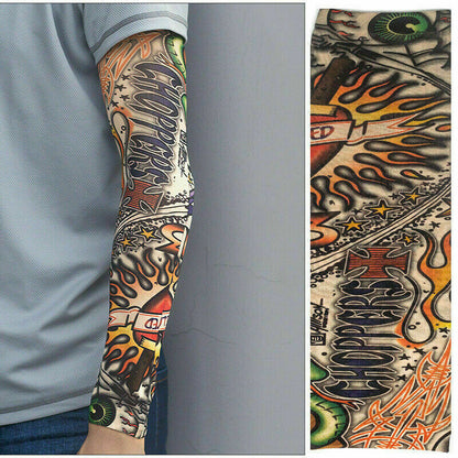 10/12PC Tattoo Cooling Arm Sleeves Cover Basketball Golf Sport UV Sun Protection