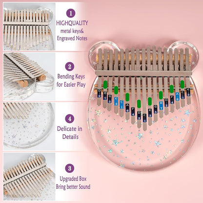 17-Key Kalimba Thumb Piano – Easy-to-Play Mbira for Beginners, Adults & Kids | Relaxing Aesthetic Gift Idea