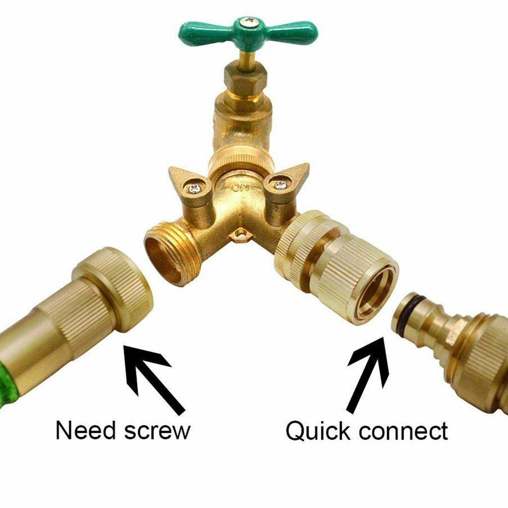 Quick Connect Brass Garden Hose Set 3/4" – Leak-Free, Durable & Easy to Use – Universal Fit for Hose, Spigot & Nozzle – Fast Install & Disconnect
