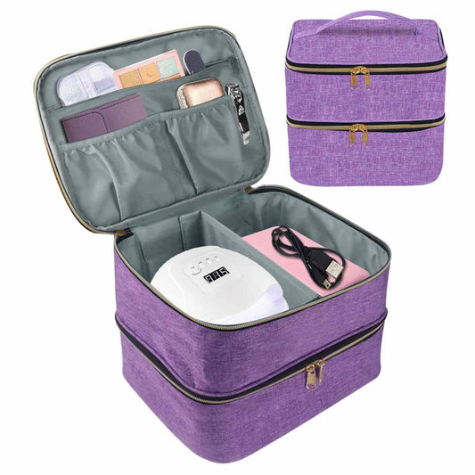 Adjustable Divider Nail Polish Carrying Case Bag Storage Organizer Pockets for Manicure Accessories