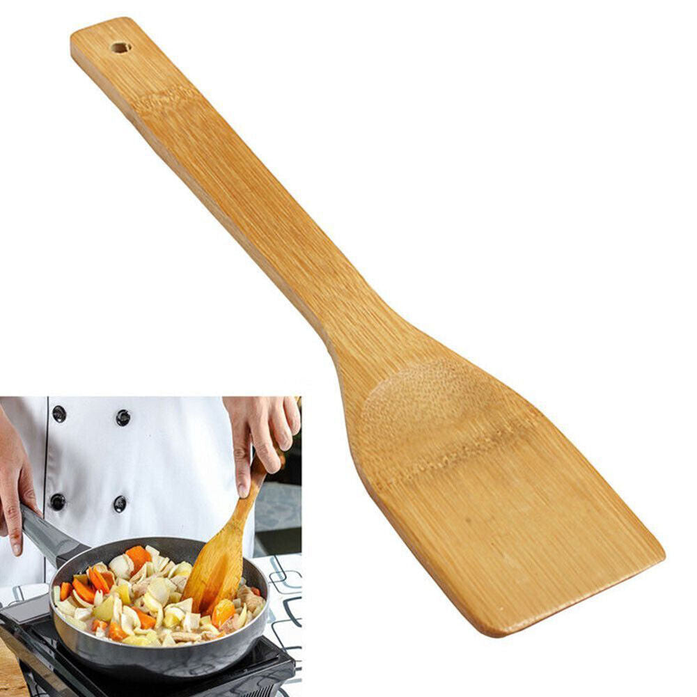 Aesthetic Kitchen Bamboo Wooden Utensils – Set of 2/4/6 Eco-Friendly Spatula, Spoon & Cooking Tools for Home Chefs & Meal Prep