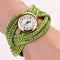 New Fashion Women Crystal Multilayer Leather Bracelet Quartz Analog Wrist Watch