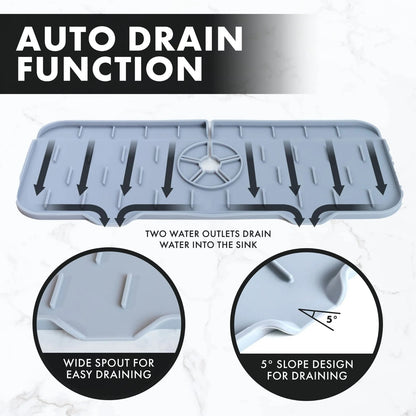 Silicone Sink Faucet Splash Guard, Faucet Absorbent Mat, Kitchen Sink Faucet Mat