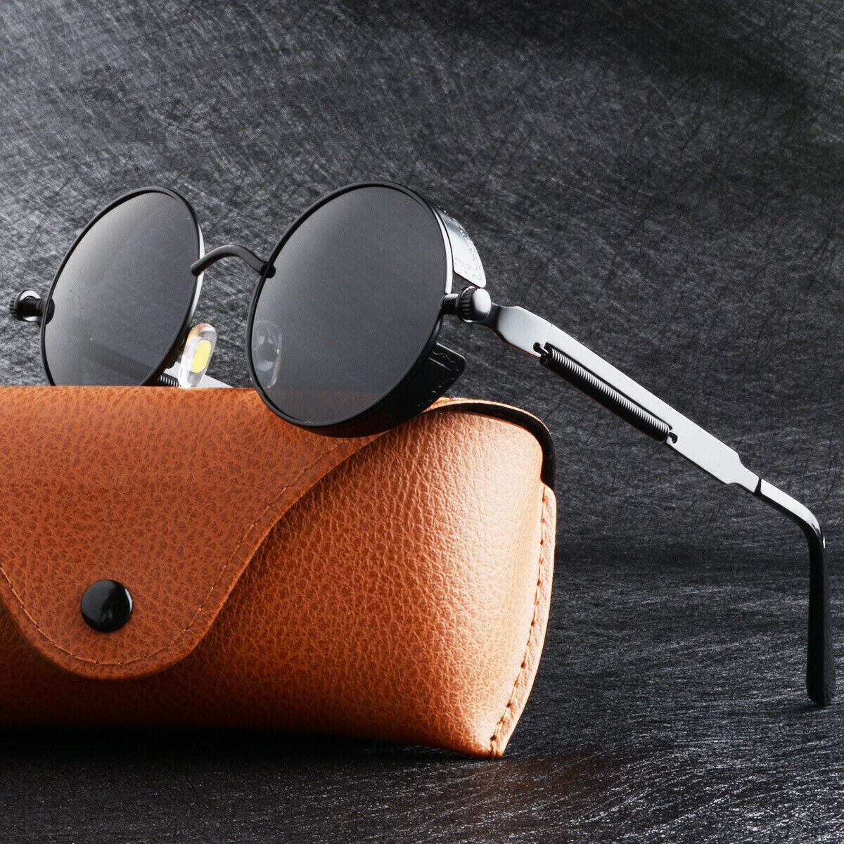 Polarized Retro round Sunglasses Vintage Gothic Steampunk Glasses Men Women USA