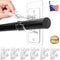 8PCS Nail Free Adjustable Curtain Rod Clip Brackets Self Adhesive Holder Hooks