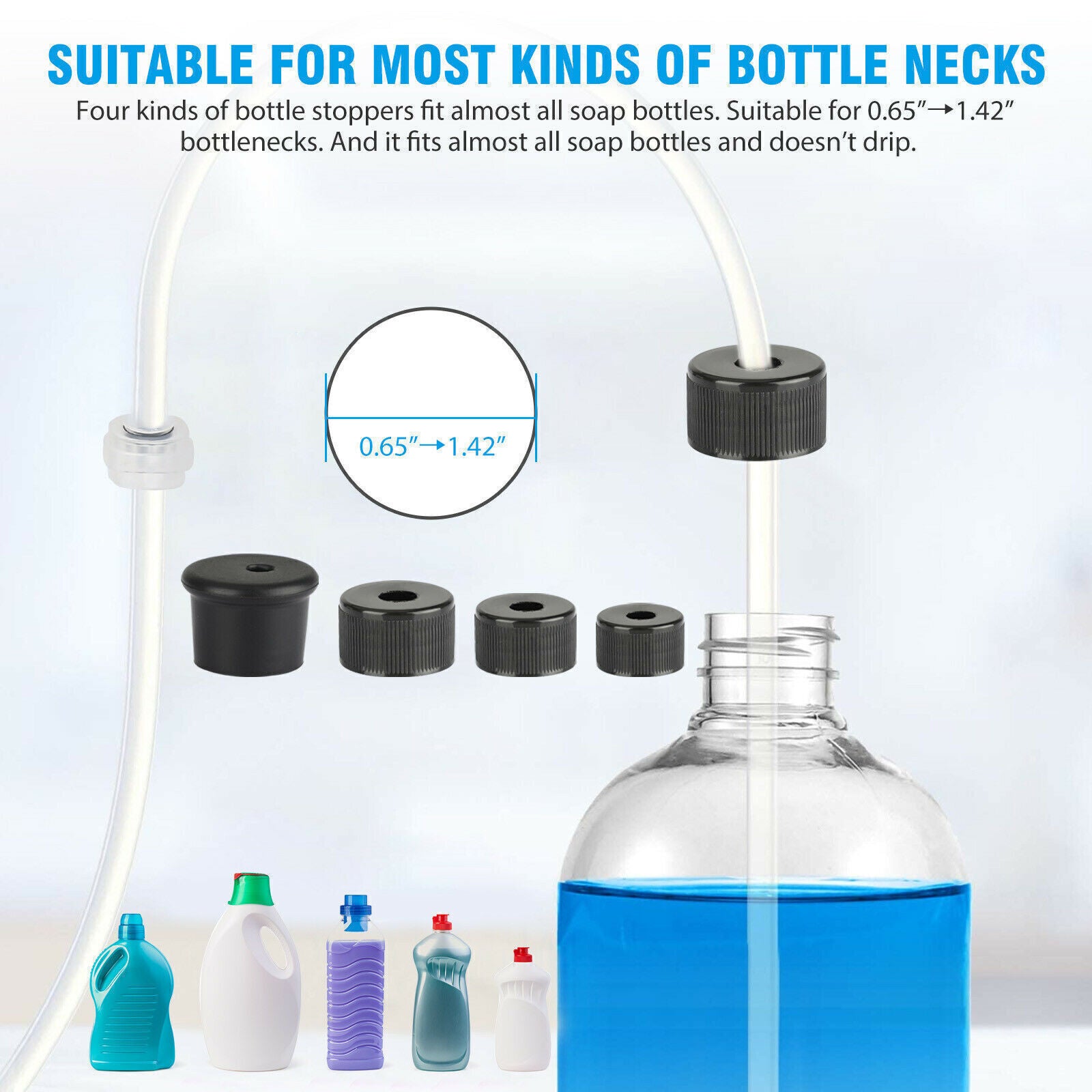 DIY Stainless Steel Sink Soap Dispenser Kitchen Hand Liquid Pump Bottle Tube Kit
