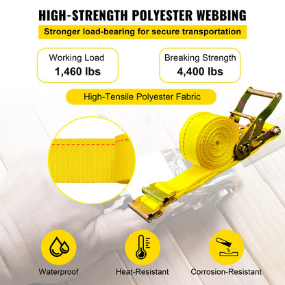 2" X 15' E-Track Ratchet Tie down Strap 4000 Lbs Breaking Strength 18 Pack