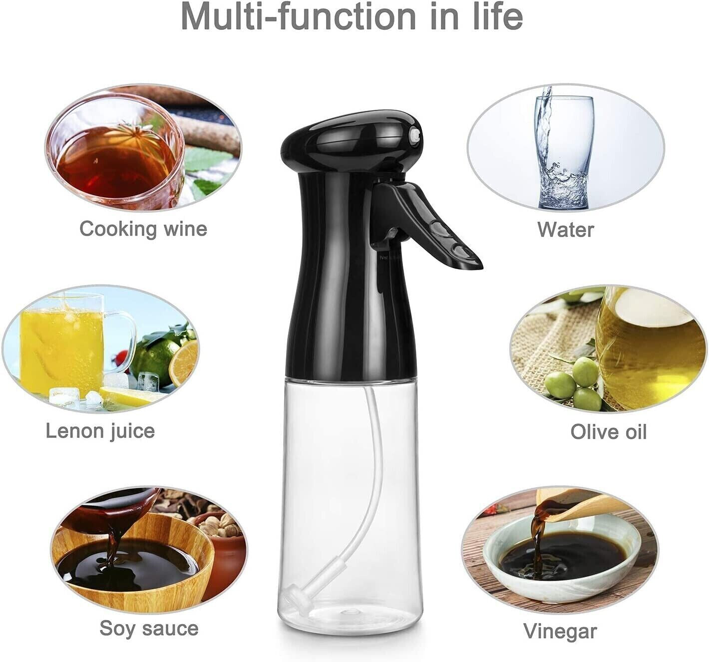 Oil Sprayer for Cooking Air Fryer Olive Oil Mister - BPA-Free PET Spray Bottle, 210ml Large Fan Mist, Easy Clean, Leak-Proof Design for Healthy Meals