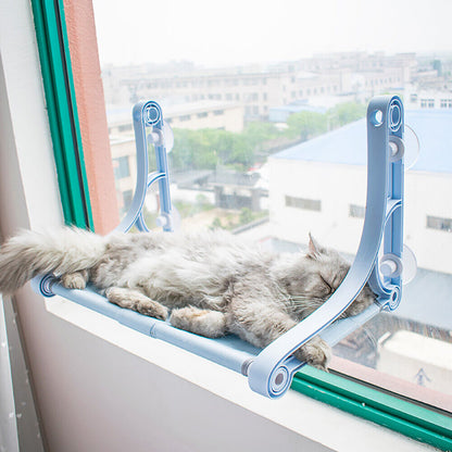 Cat Window Hammock Perch Seat - Strong Suction Cups, Breathable Canvas, Durable Design, Perfect Sunbathing & Birdwatching Spot for Your Furry Friend!