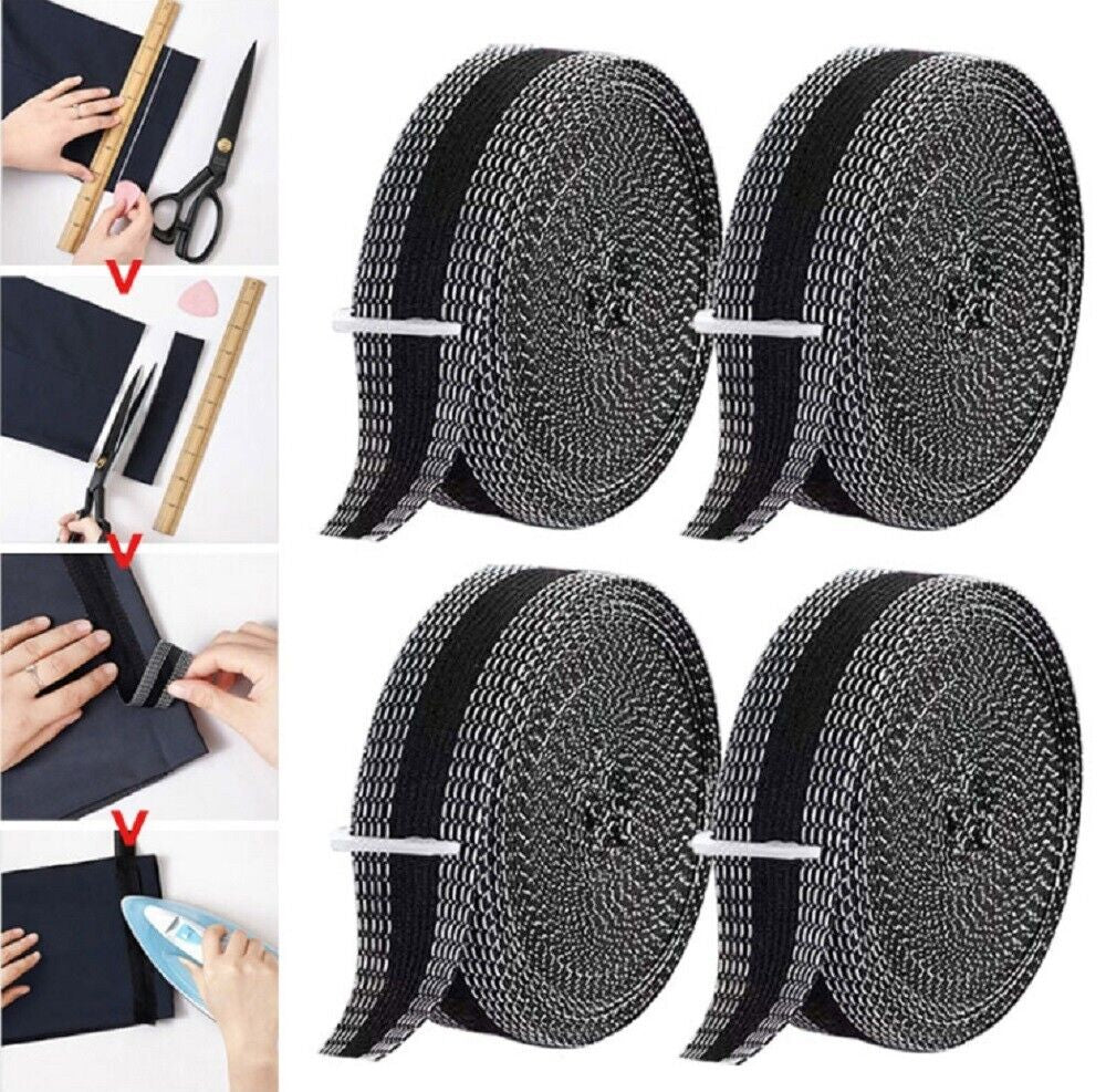 DIY 10M Iron-On Hemming Tape – No-Sew Clothing Repair Solution for Pants, Skirts, Dresses & Curtains – Self-Adhesive Fabric Fusing Tape for Easy Fixes