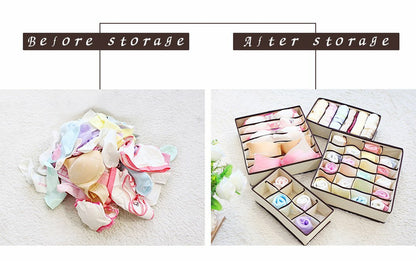 4 Pcs Underwear Organizer Foldable Closet Tie Bra Cabinet Drawer Dresser Storage