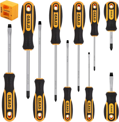 Magnetic Screwdriver Set 11PCS – Heat-Treated CR-V Steel, Ergonomic Non-Slip Handles, Rustproof Tips, Perfect for DIY, Repair & Everyday Use!