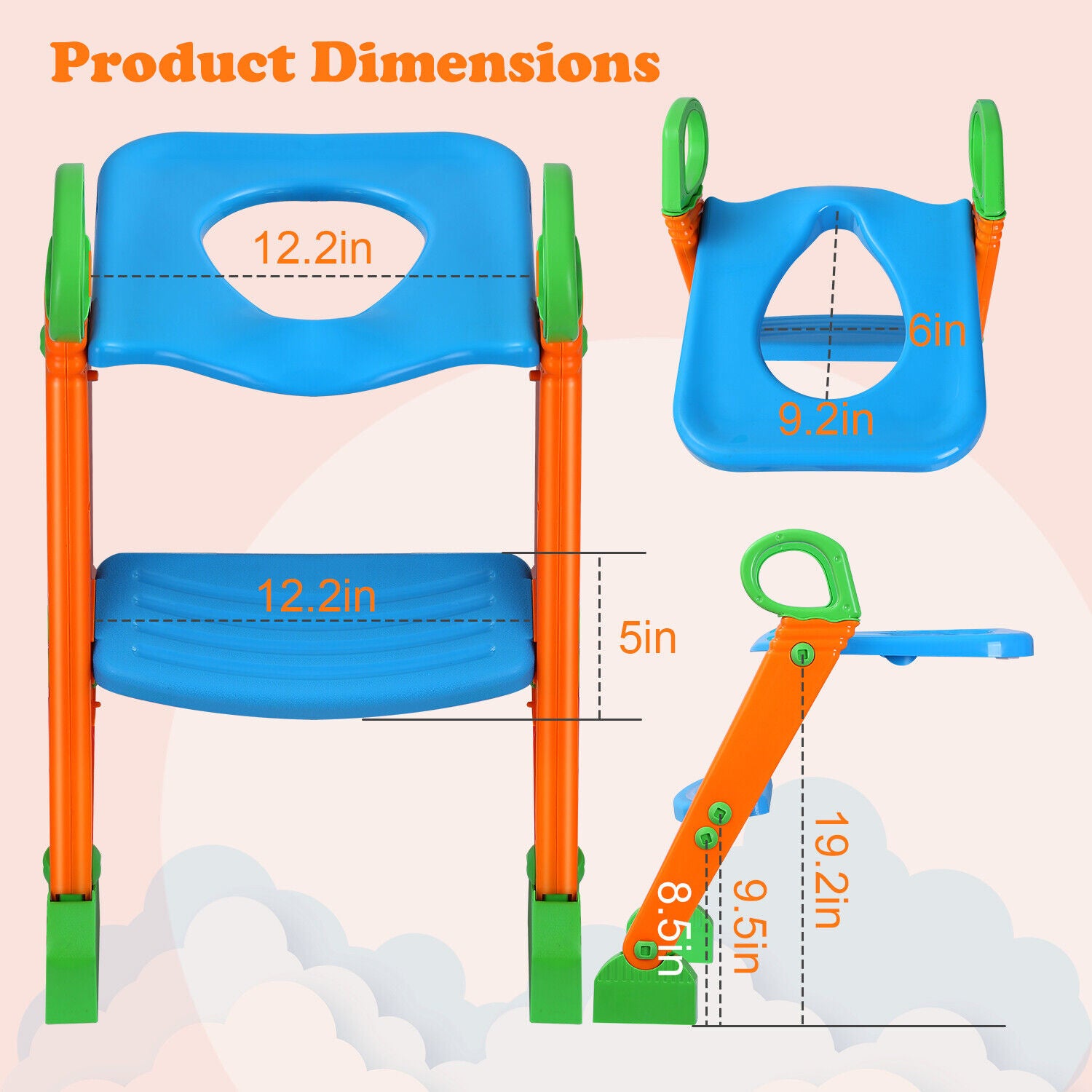 Kids Potty Training Seat with Step Stool Ladder Child Toddler Toilet Kids Gift