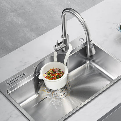 2 PCS Kitchen Sink Strainer Basket Hanging Automatic Dumping Residue Collector