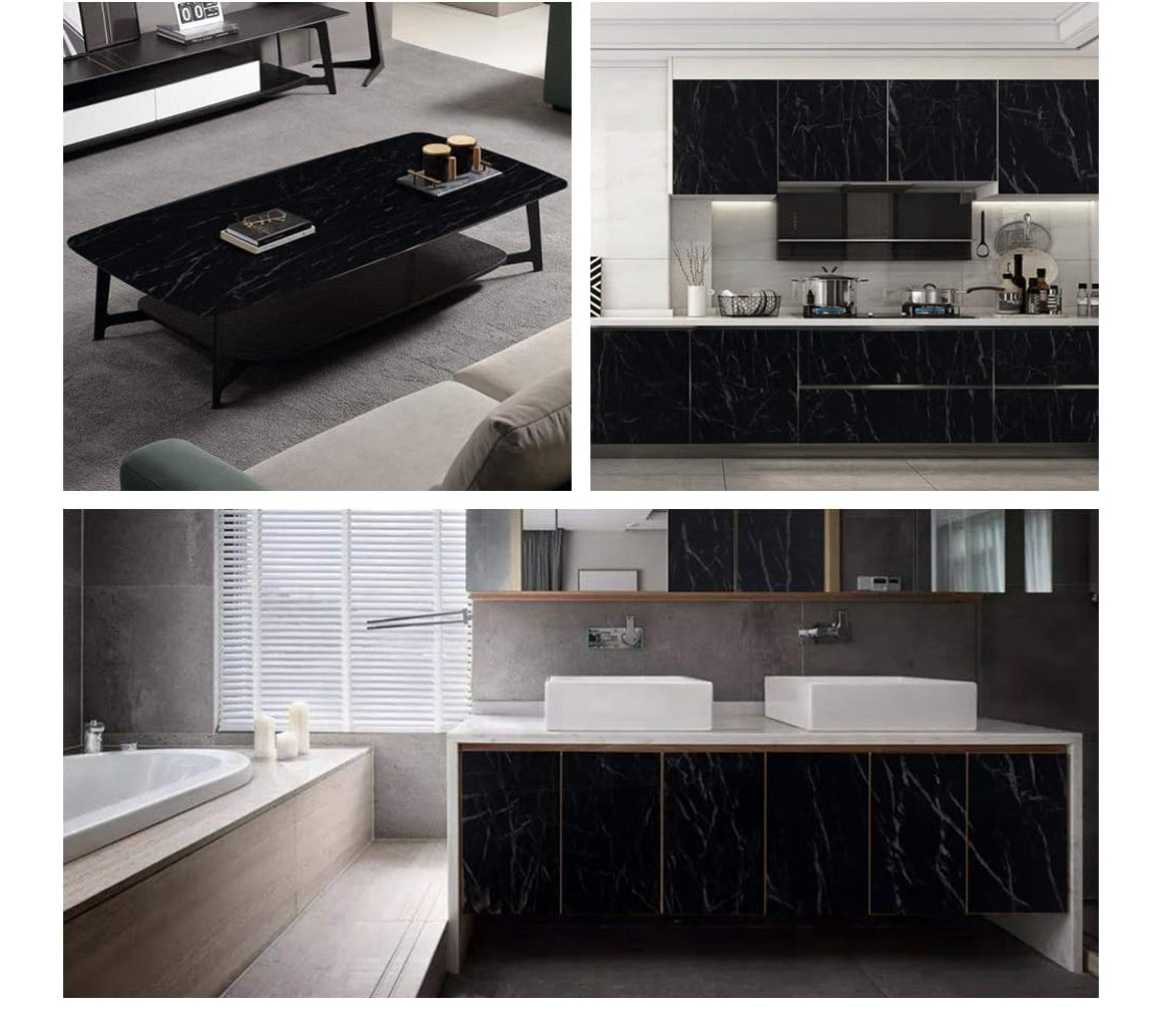 Arthome Black Marble Wallpaper,17"X
