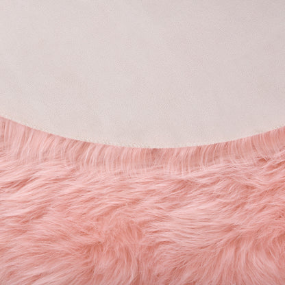 Faux Fur Sheepskin Fluffy Area Rugs round Shaggy Carpet for Bedroom Living Room