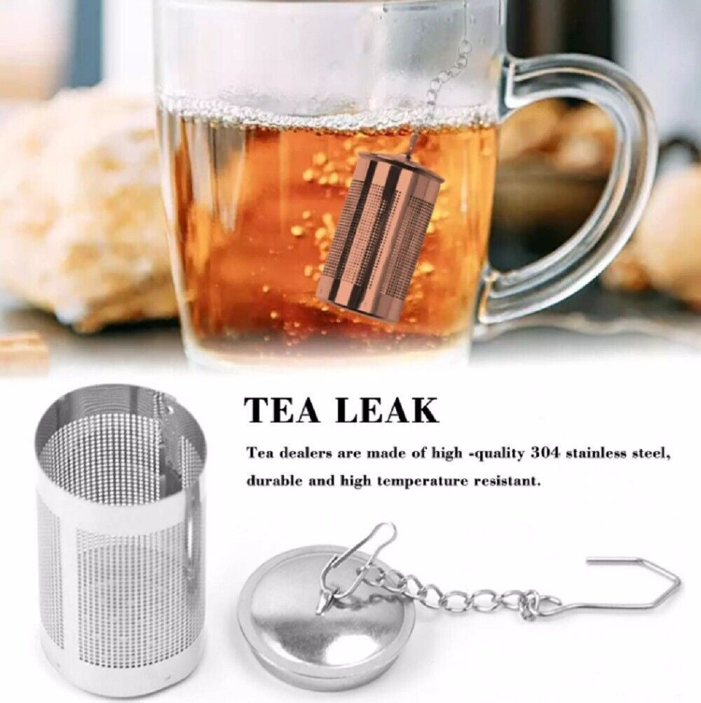 2 Pcs Stainless Steel Tea Infuser Strainer Set - Fine Mesh Ball with Chain Hook