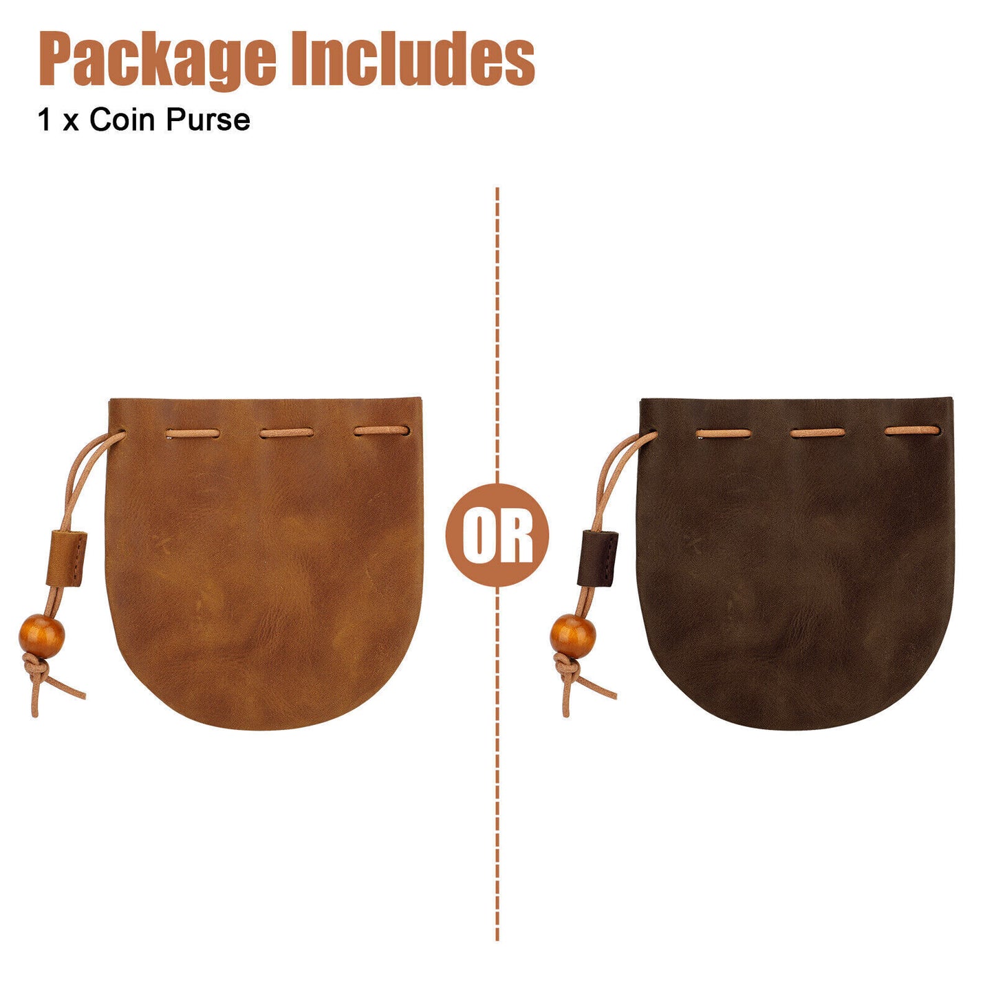 Leather Wallet Coin Pouch Case – Small Drawstring Bag Purse for Men & Women | Compact, Stylish & Durable, TikTok Must-Have for Everyday Use