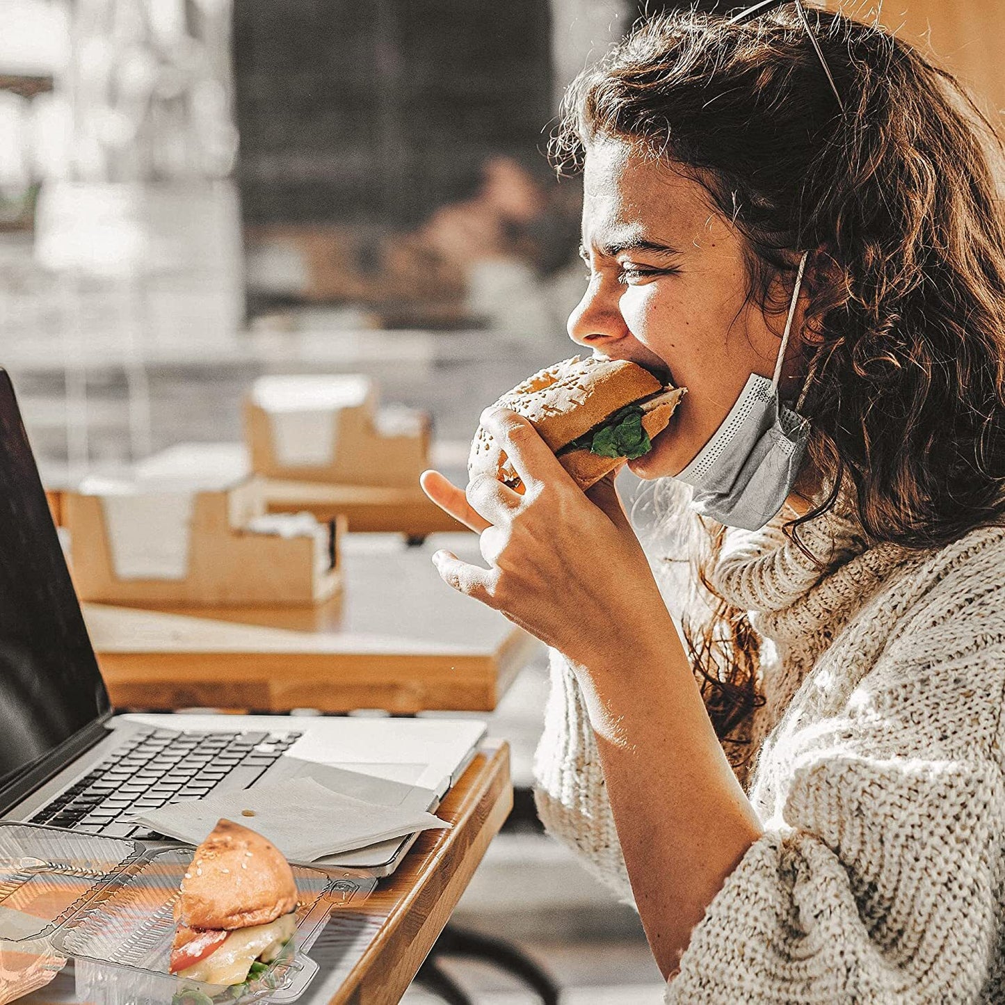 MT Products Clear Plastic Hinged Loaf Containers 8" X 4" X 3.85" - Pack of 20