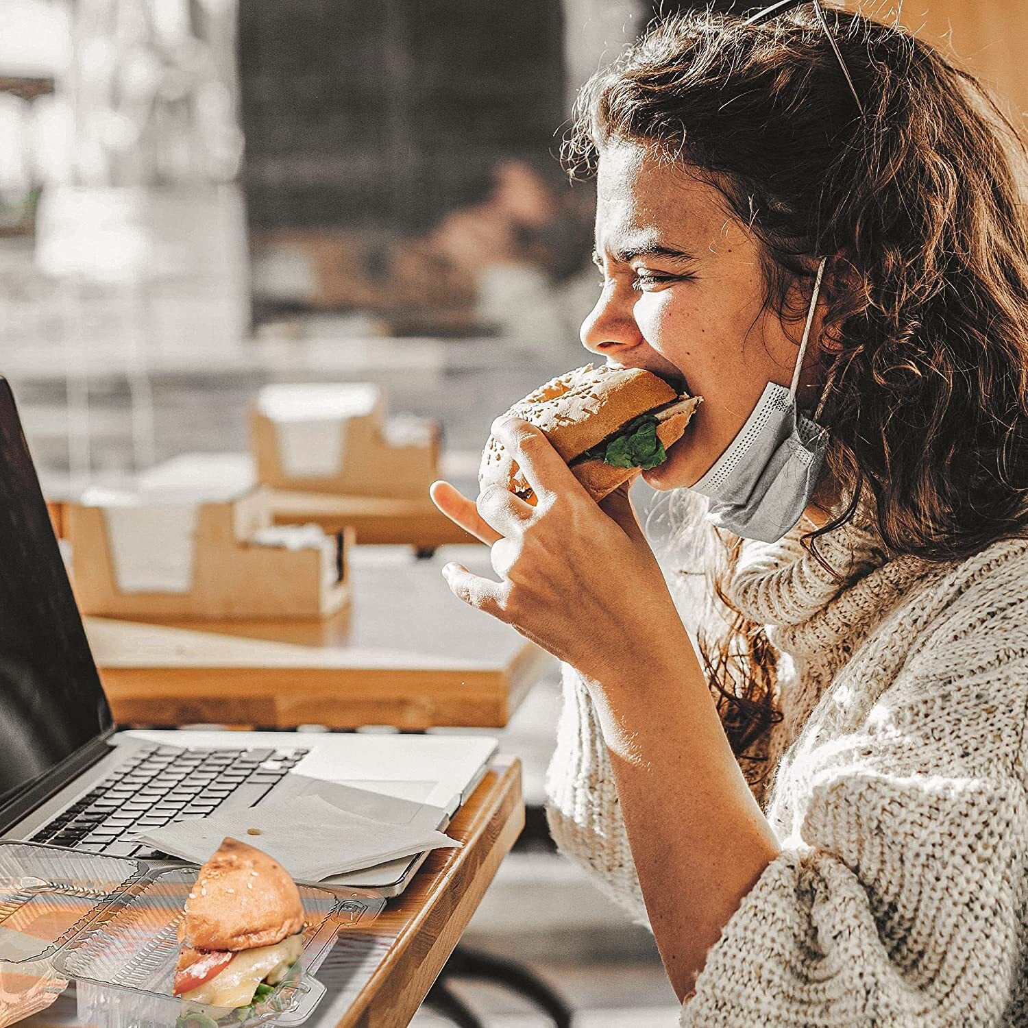 MT Products Clear Plastic Hinged Loaf Containers 8" X 4" X 3.85" - Pack of 20
