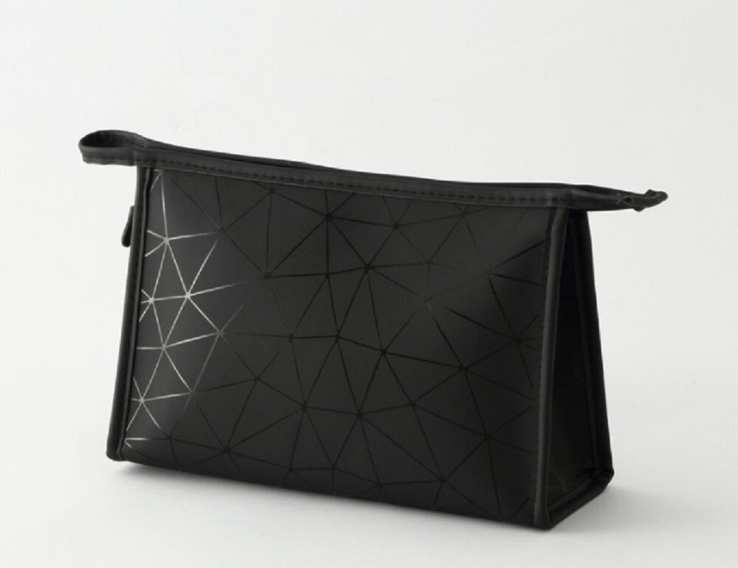 PU Leather Makeup Bag – Zipper Pouch Organizer Elegant Toiletry Cosmetic Holder