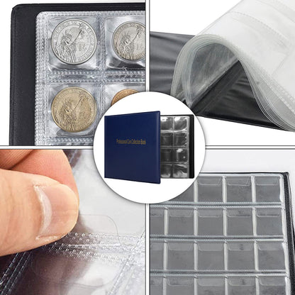 Coin Storage Book Collection, 240 Pockets Album Folder Holder for Penny Quarters
