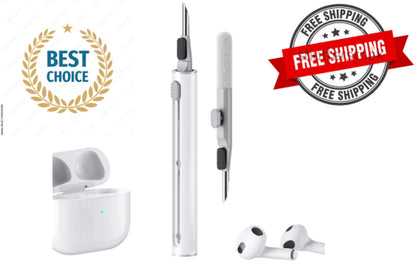 Multi-function Cleaning Pen Cleaner Kit for Airpods Pro 1 2 3 with Soft Brush. Metal Portable Button Compact