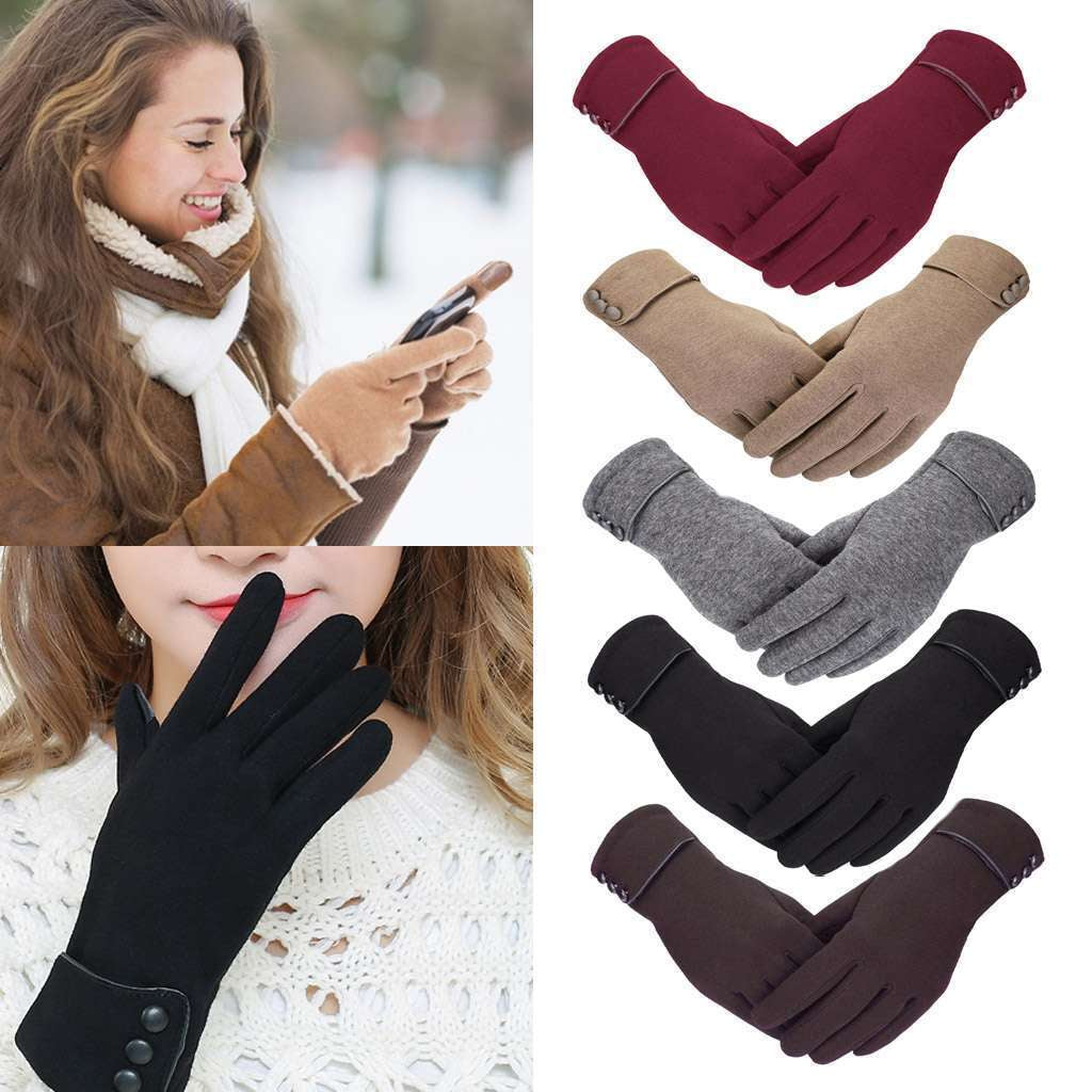 Women’s Warm Cashmere Touchscreen Gloves – Thick, Soft Winter Fleece Gloves for Texting, Typing, Cycling, Stylish Gift for Ladies