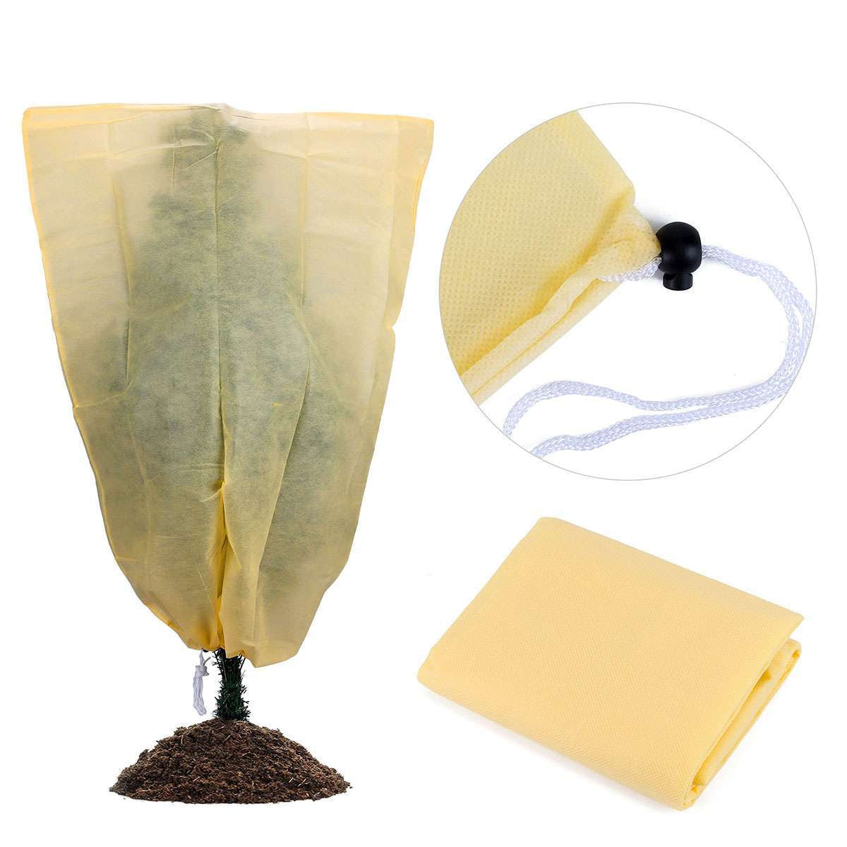 1/2/4X Reusable Plant Covers Freeze with Drawstring for Winter Frost Protection