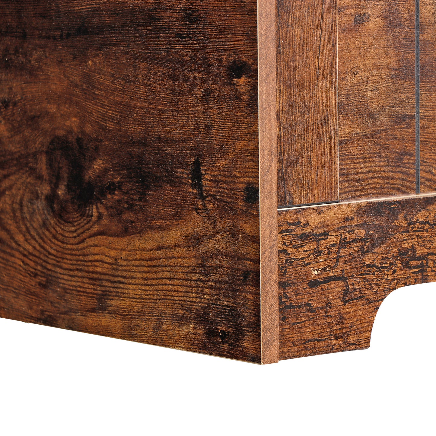 Lift Top Entryway Storage Chest 2 Safety Hinge Wooden Toy Box Bench, Brown