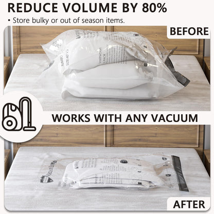SUOCO Vacuum Storage Bags (8 Jumbo), Space Saver Bags for Clothes, Pillows,
