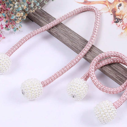 2Pcs Curtain Tiebacks Holdbacks Magnetic Buckle Woven Tie Hold Back Clips Rope