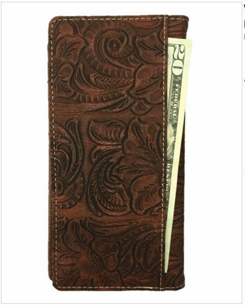 Cross Praying Cowboy Men Wallet Western Bifold Check Book Style W089-30 Brown