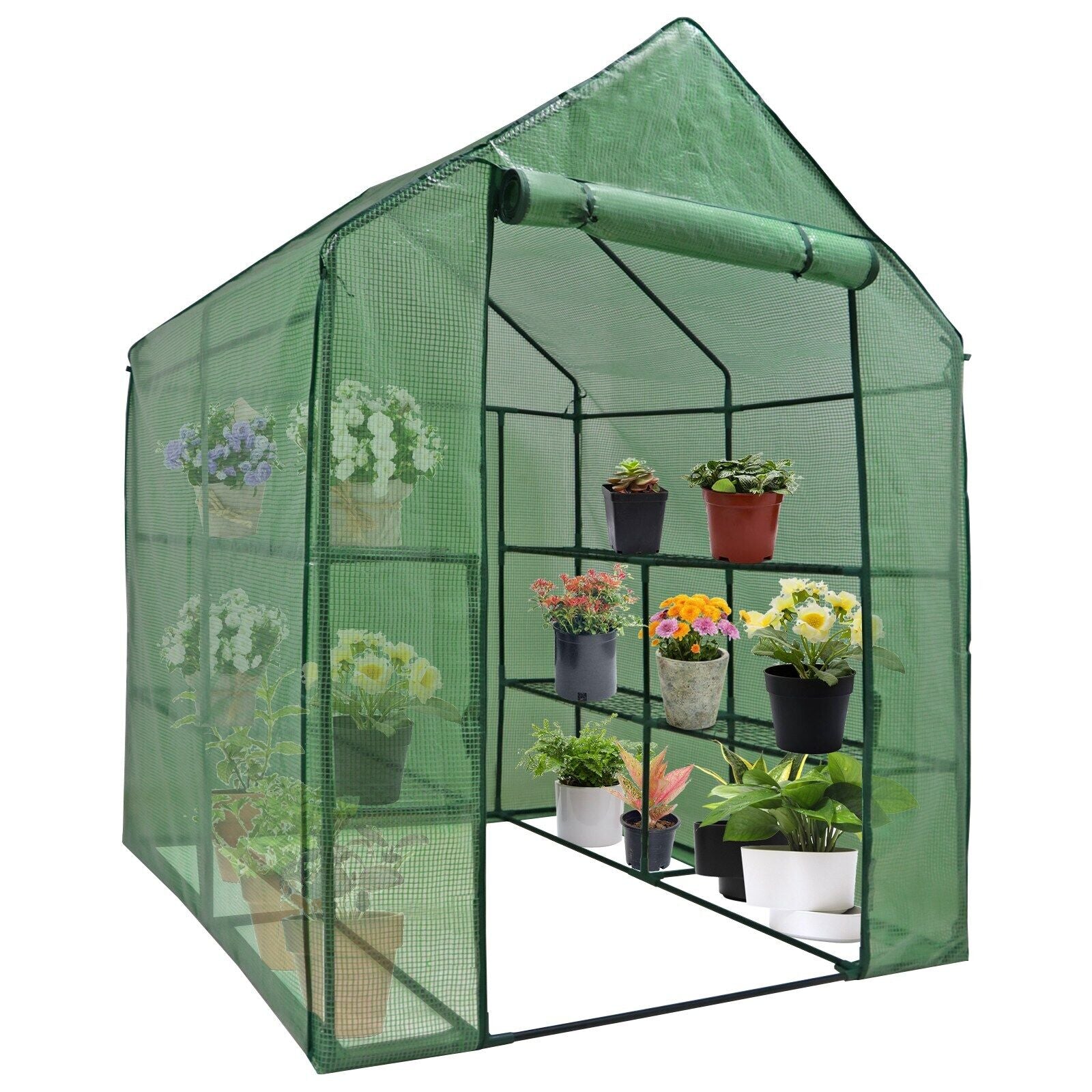 8 Shelves 3 Tiers Greenhouse Portable Mini Walk in Outdoor MINI Planter House