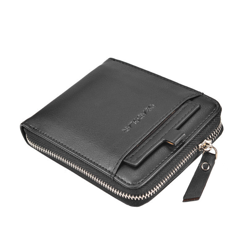 Men RFID Blocking Leather Bifold Wallet Credit Card ID Holder Zip around Purse