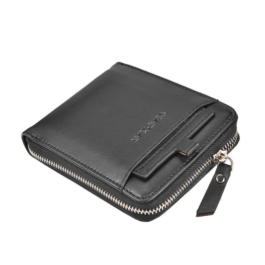 Men RFID Blocking Leather Bifold Wallet Credit Card ID Holder Zip around Purse