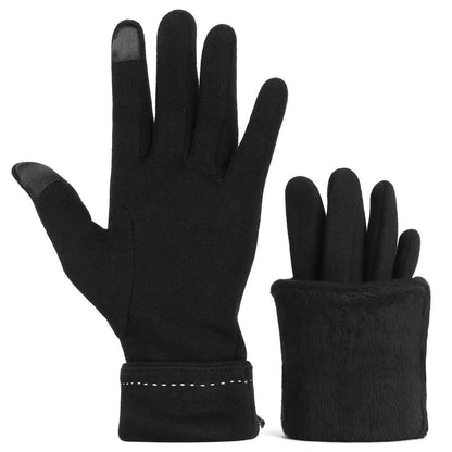 Women’s Warm Cashmere Touchscreen Gloves – Thick, Soft Winter Fleece Gloves for Texting, Typing, Cycling, Stylish Gift for Ladies