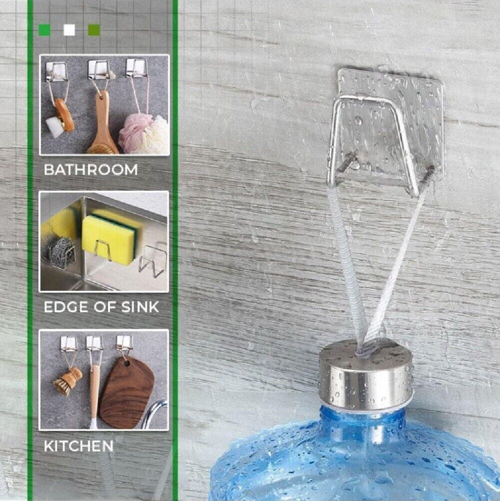 4Pcs Stainless Steel Adhesive Sponge Holder Sink Caddy for Kitchen Accessories