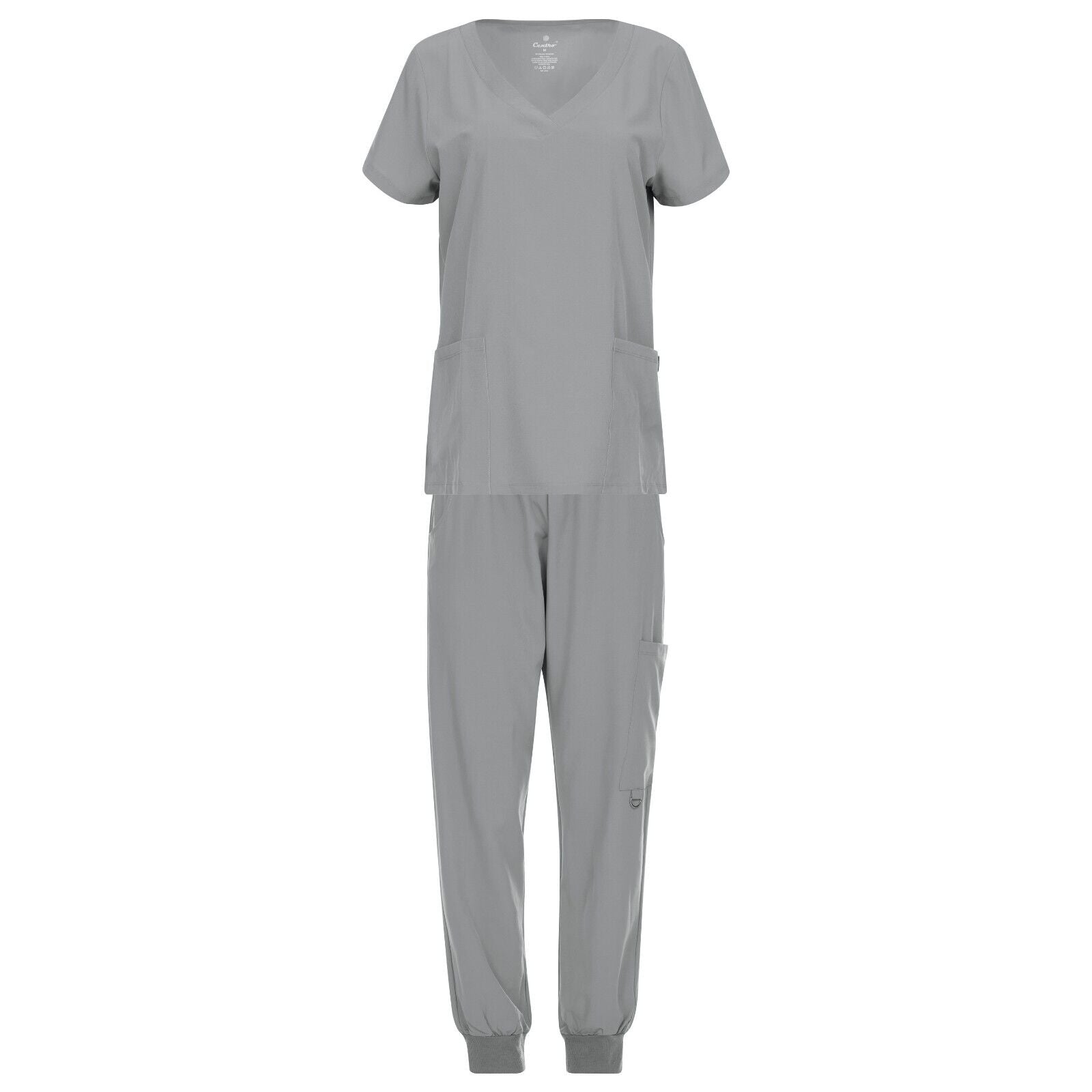 Scrubs Unisex Stretch Jogger Scrub Set V-Neck Top & Elastic Waistband Pants Comfortable Nursing Wear