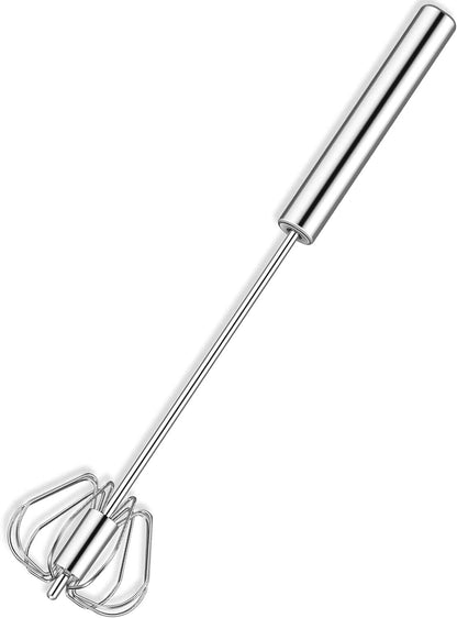 14 Inch Stainless Steel Semi-Automatic Whisk – Hand Push Egg Beater, Mixer & Blender, Cooking, Baking, Frothing, Kitchen Utensils Lightweight Portable