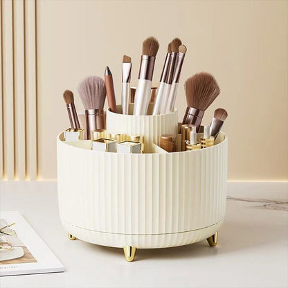 Large Capacity Makeup Brush Holder 5 Slot 360° Rotate Makeup Brush Holder Organizer Cup for Cosmetics Vanity Desktop